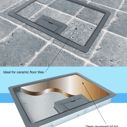 20mm Recess Lid Powder Coated Grey